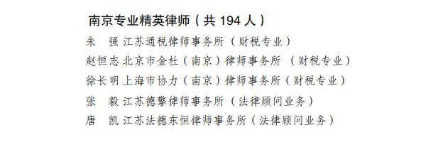 本所律师申报“南京专业精英律师”公示—图片2